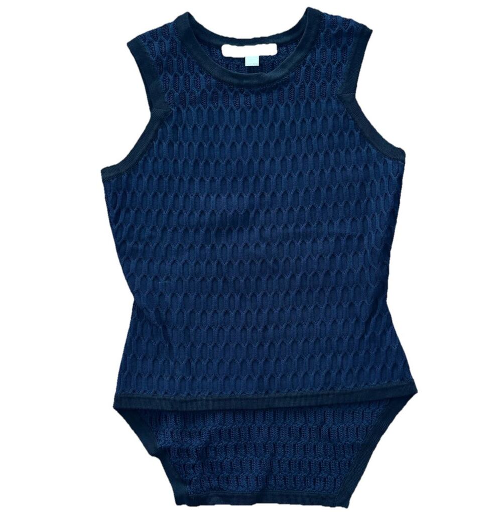 Jonathan Simkhai Navy Black Ribbed Women’s XS Tank Top High Low